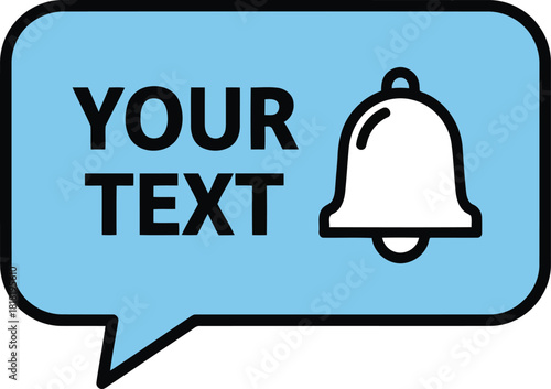 Social media notification icon bell alert message bubble speech conversation alerting element vector