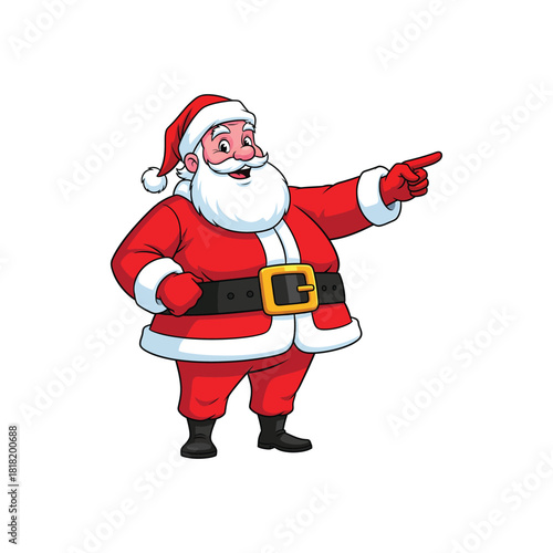Cartoon santa claus pointing finger