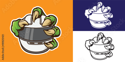 claw monster grab racing helm good for sticker, badge, biker logo, etc