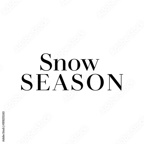 Snow season text isolated on transparent background