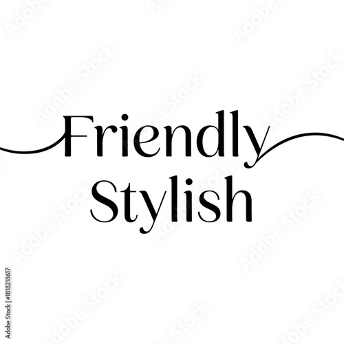 Friendly stylish typography with decorative flourishes isolated on transparent background