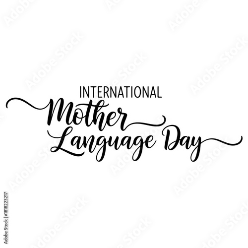 International mother language day calligraphy isolated on transparent background