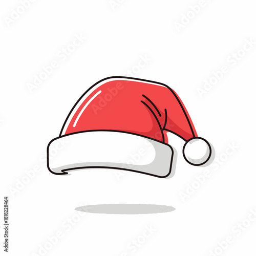 Festive Santa hat icon brings holiday cheer to your designs, perfect for Christmas promotions and seasonal marketing campaigns with a touch of whimsy