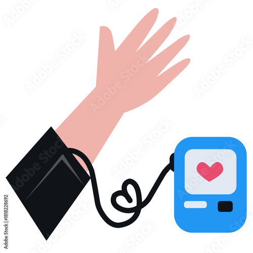 Hypertension blood pressure illustration. World hypertension day 