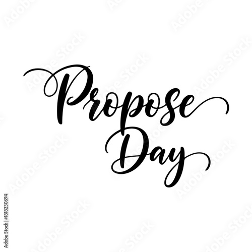 Propose day text isolated on transparent background