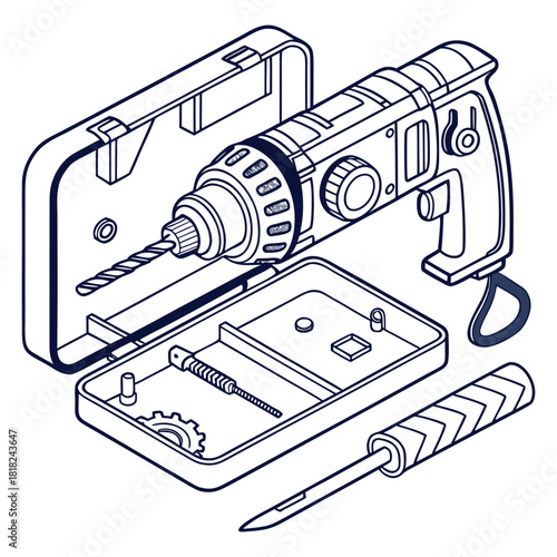 Illustration of a mechanical device showing detailed components