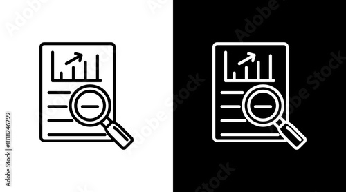 Analytics White Icon Set Vector 
