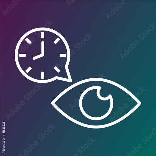 Time clock icon. Vision eye symbol. Watch look Vector. Timer view.