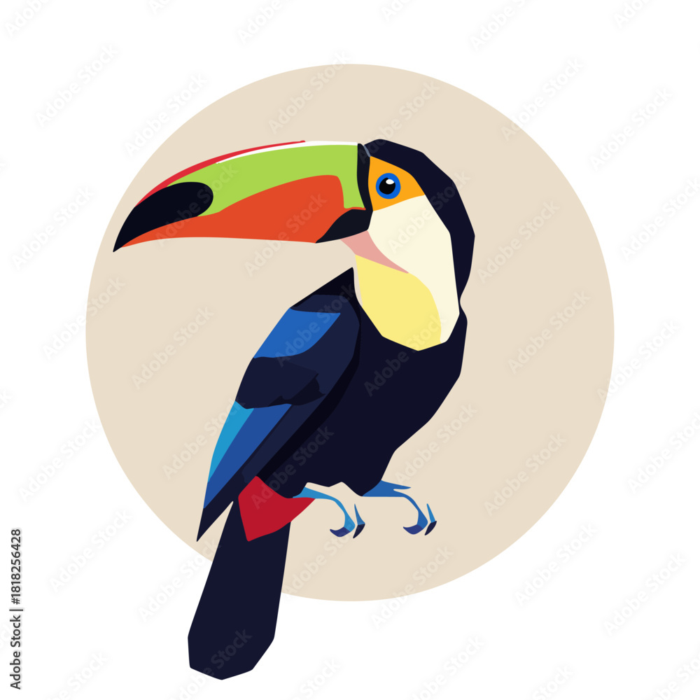 Naklejka premium Exotic bird logo with beautiful feathers with dynamic and minimalist design lines reflecting elegant luxury