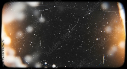 Old film frame with scratches, dust, and light leaks creating a vintage and nostalgic effect, perfect for adding a retro touch to photos and videos