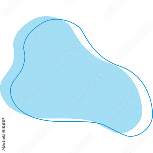 Abstract Organic Blue Shape With Transparent Background And Soft Shadow Effect Ideal For Design Projects