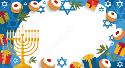Hanukkah Festive Card Background