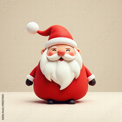 Illustration of a Santa Claus on a beige background. Symbol of winter, Christmas, and New Year.