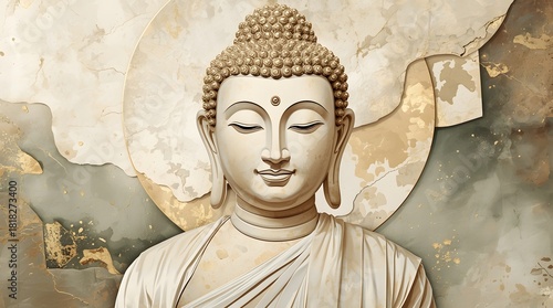lord buddha statue with textured background