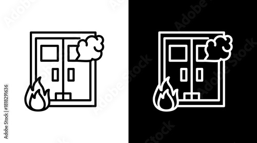 Door White Icon Set Vector 