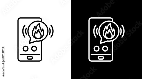 Emergency Call White Icon Set Vector 