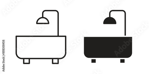 Bathroom icons vector collection for web designs. flat icons