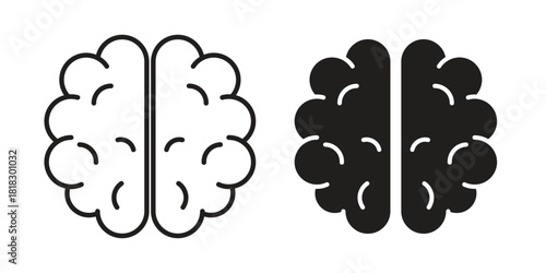 Brain icons vector collection for web designs. flat icons