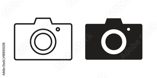 Camera icons vector collection for web designs. flat icons