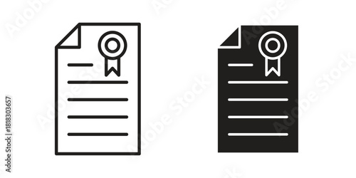 Certificate icons vector collection for web designs. flat icons
