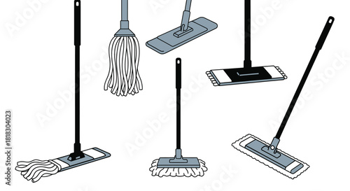 Various mops for spotless homes and businesses cleaning solutions