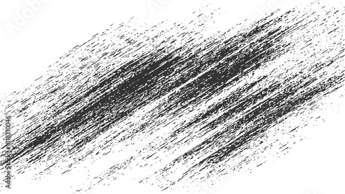 Dark grey distressed diagonal brush strokes on white background abstract black