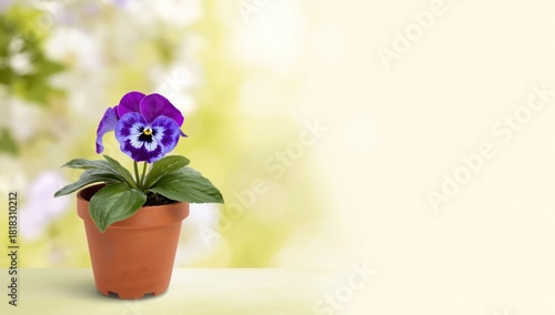 Wallpaper Mural African violet in flowerpot, focusing on vibrant blooms for decorative plant care, World Plant Day Torontodigital.ca