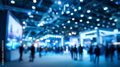 Wallpaper Mural Blurred image of a busy conference hall filled with attendees and bright lights, conveying a vibrant business atmosphere. Torontodigital.ca