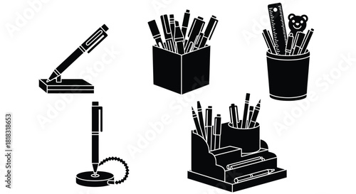 Office and desk stationery essential set for school and business needs