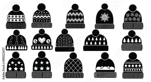 Stylish winter hats collection, perfect for seasonal designs