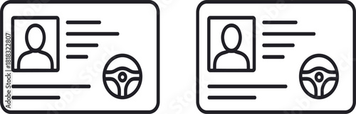 Driving license or ID card line icon, identification document symbol, legal proof, motorist permit, vector illustration