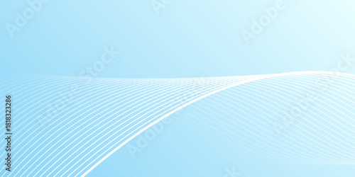 Abstract white wavy glowing lines on a blue background. Futuristic digital high-technology pattern. Health Care concept. gradient blue background.