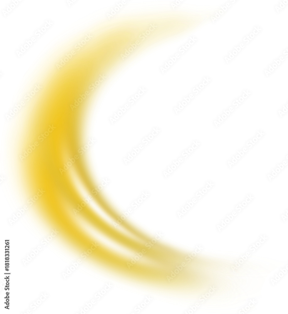Fototapeta premium Golden smooth gradient thick crescent light for holiday