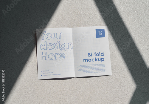 Mockup Of Customizable Bi-Fold Open Leaflet
