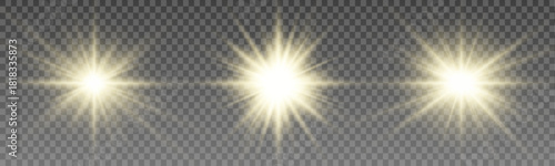 Golden starbursts explode across a dark background, producing glowing highlights with scattered sparkling particles and magical flare effects.