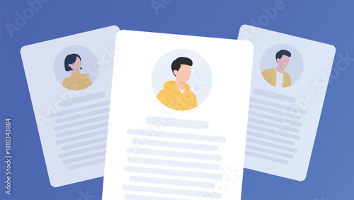 Resume documents with profile avatars