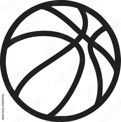 An emblematic basketball rendered in a clean, minimalist design with bold lines, the iconic representation is perfect for sports enthusiasts and designers alike.