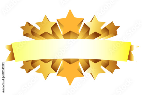 Gold stars vector illustration. Suitable for logo, posters, banners and social media. white background.