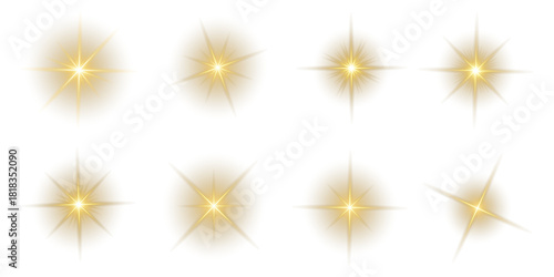 Illuminating the transparent sky, a golden star glows with radiant shimmer, sparkling glitter, luminous halo, and bright aura that create a cosmic fantasy effect.