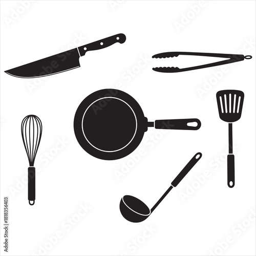 set of kitchen utensils
