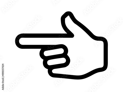finger gun line icon in white and black colors. finger gun flat vector icon from finger gun collection for web, mobile apps and ui.