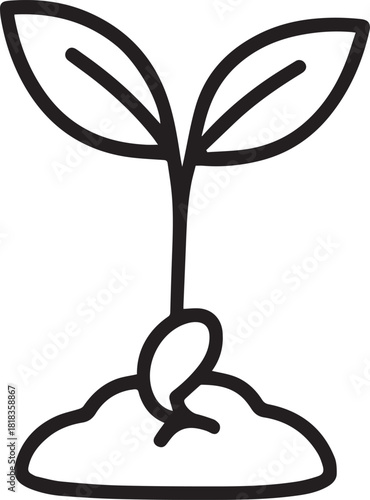 A minimalist illustration of a delicate sprout emerging from the soil, a universal symbol of growth and the promise of life. 