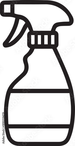 A simple minimalist depiction of a spray bottle, the image is clean and functional, suitable for various applications.