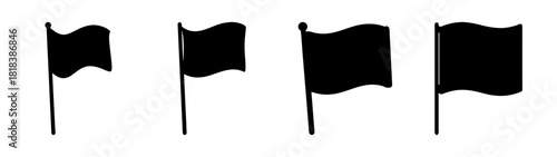 Black flag silhouettes vector set on white background Vector