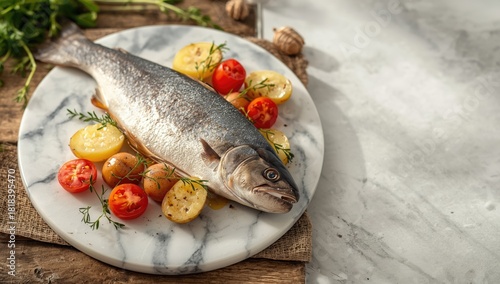 Fresh trout fillet with roa...