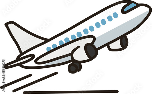 Cute hand-drawn travel and airport illustration set, cartoon vector style