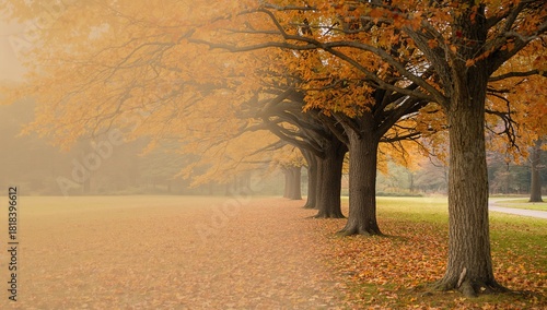Autumn park scene with a ro...