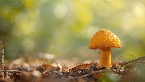 Bright orange mushroom in m...