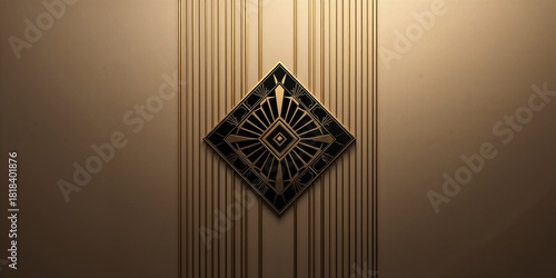 Black and gold seamless geo...