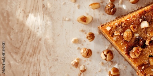Homemade hazelnut slices on...